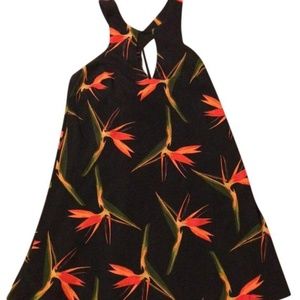 J.O.A. Tropical Pattern Orange Bird Of Paradise